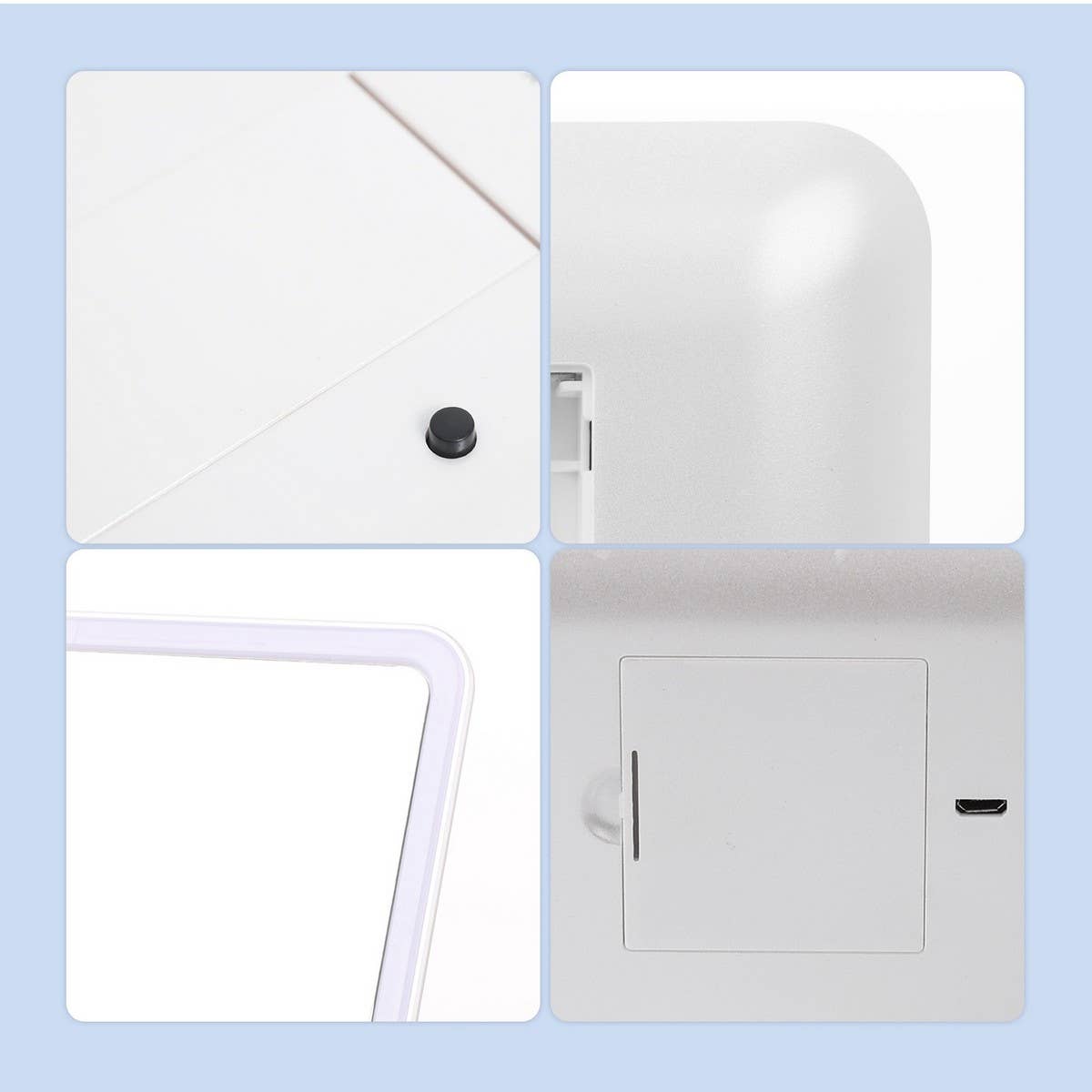 FOLDING STORAGE DRESSING BOX LED MAKEUP MIRROR_CWMM5645