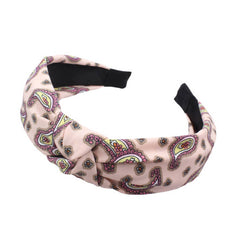 SIMPLE WIDE BRIMMED FABRIC PRINTED HEADBAND_CWAHA1687