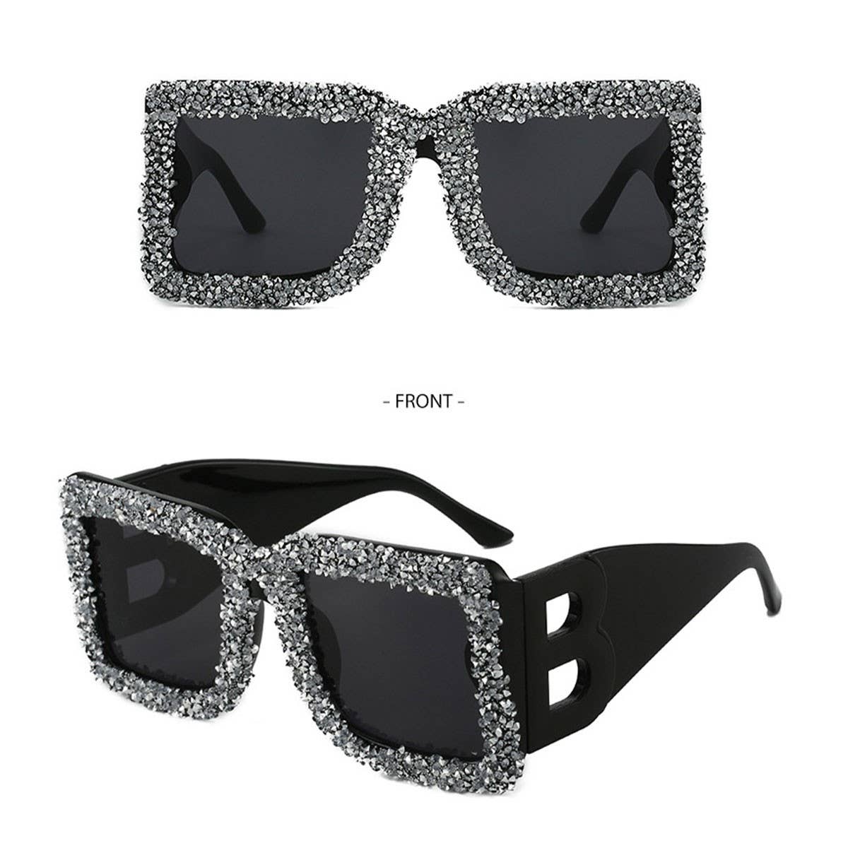 LARGE FRAME B SHAPED TRENDY SUNGLASSES_CWASG0857