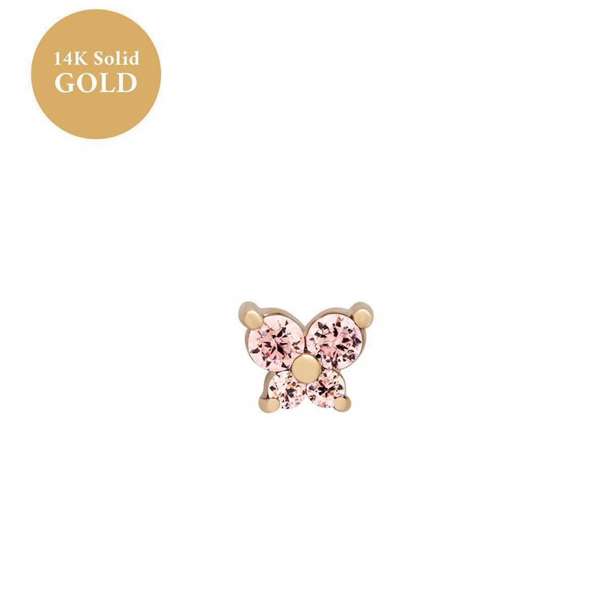 Zodiac Birthstone Butterfly Piercing Stud Earrings_Cwaje5088