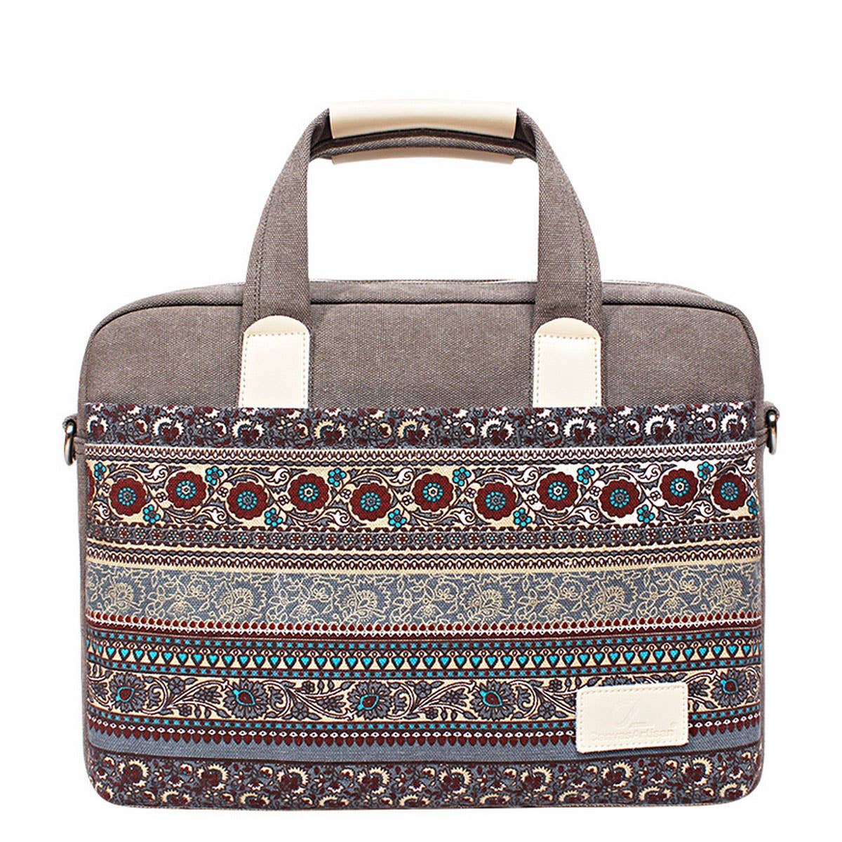 NEW ETHNIC PRINT CANVAS LAPTOP BAG_CWAB3320