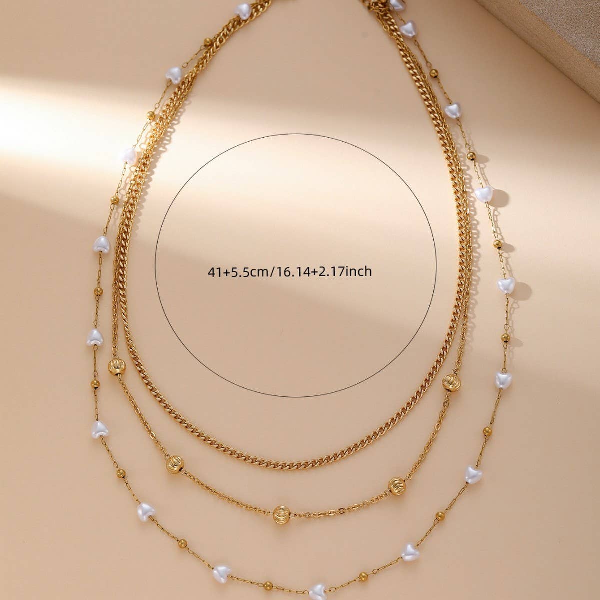 HEART IMITATION PEARL SWEATER CHAIN NECKLACE_CWMM3680