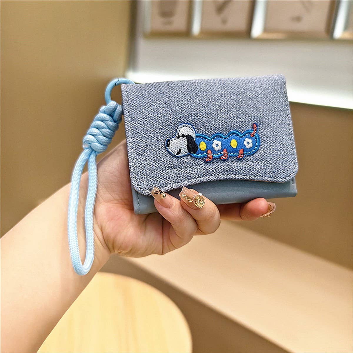 Kawaii Patchwork Mini Trifold Wallet For Girls_Cwab06224