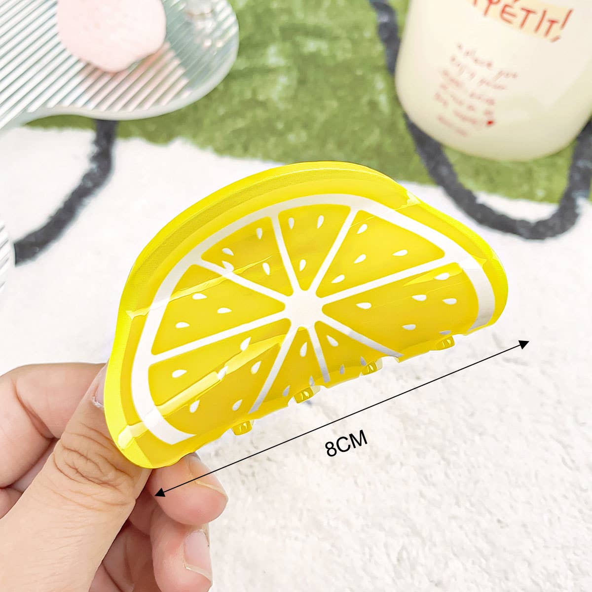 CUTE LEMON HAIR CLAW FOR GIRLS SHARK CLIP_CWAHA0385