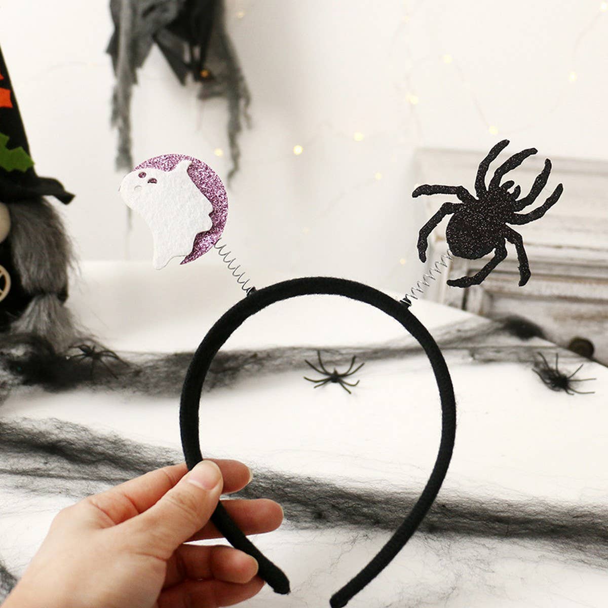 CUTE HALLOWEEN HEADBAND WITH SPIDER GHOST_CWAJE05367