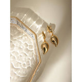 SIMPLE PETAL TEARDROP SHAPED POLISHED EARRINGS_CWAJE1794