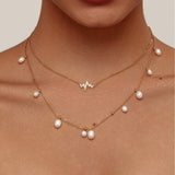 FRESHWATER PEARL NECKLACE 18K GOLD PLATED NECKLACE_CWMM3637