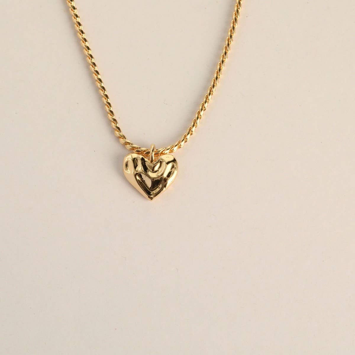 STAINLESS STEEL HEART NECKLACE PENDANT NECKLACE_CWMM5588