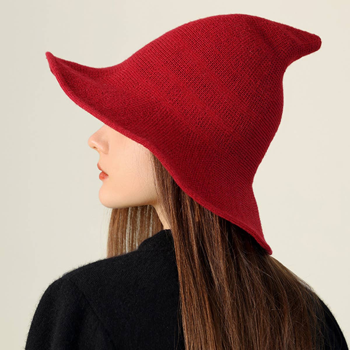 HALLOWEEN POINTED WITCH HAT KNIT FOLDABLE_CWAH0617