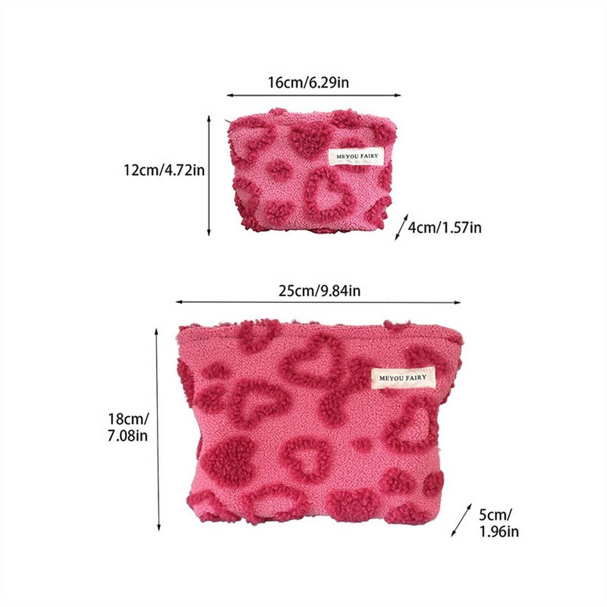 Plush Heart Makeup Bag Thickened Travel Wash Pouch_Cuab00672