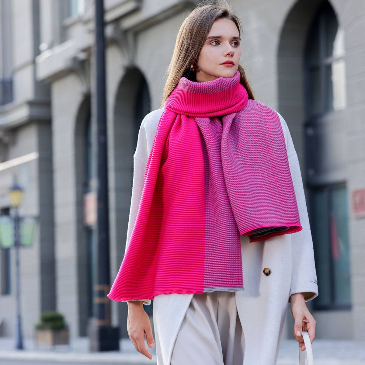 DOUBLE SIDED CRINKLE SCARF ELEGANT WINTER WRAP_CWASC0208