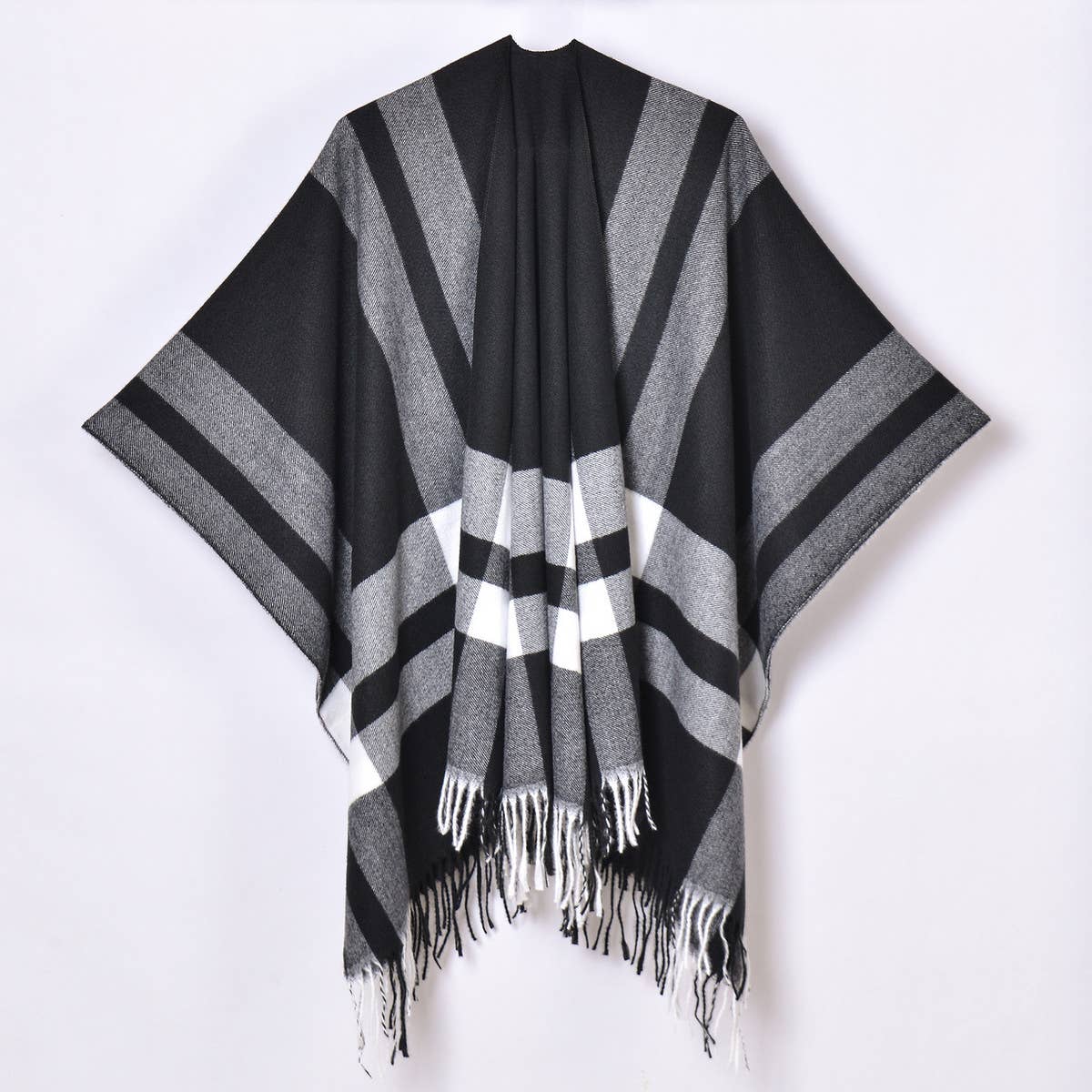 REVERSIBLE PLAID FAUX CASHMERE SCARF WINTER WRAP_CWASC0945