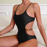 SLIM FIT OPEN BACK METAL RING ONE PIECE SWIMSUIT_CWMW0301