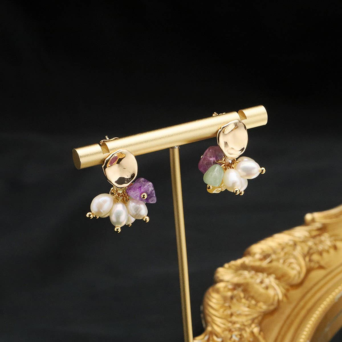 NEW HIGH END RETRO NATURAL PEARL EARRINGS_CWAJE3782