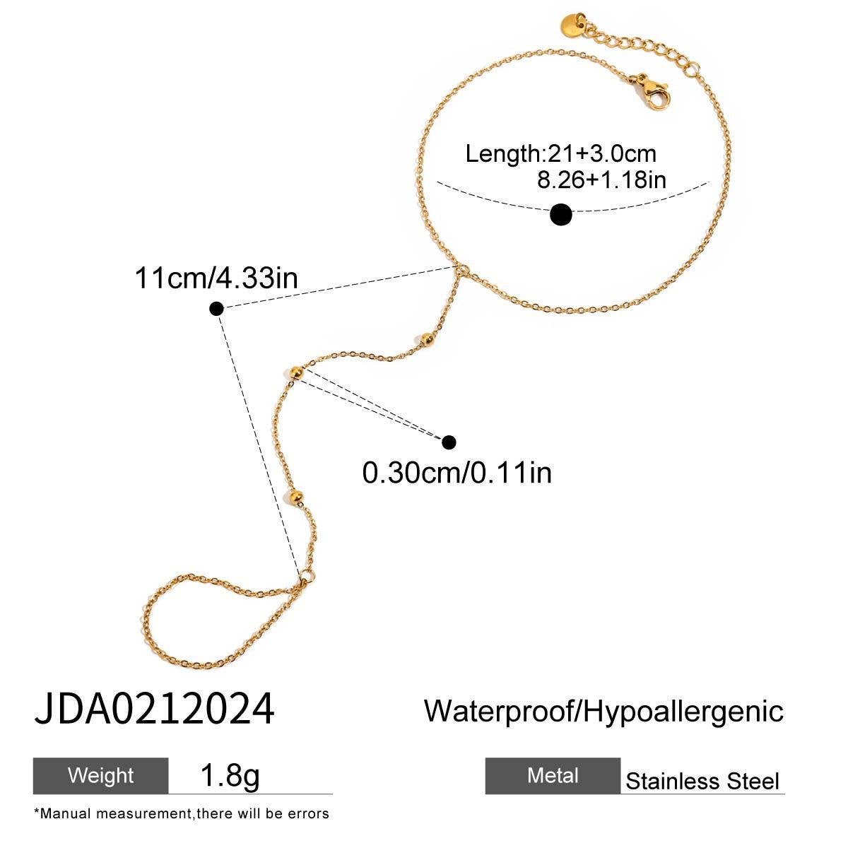 18K GOLD BEADED TOE ANKLET CHAIN STAINLESS_CWAJE4750