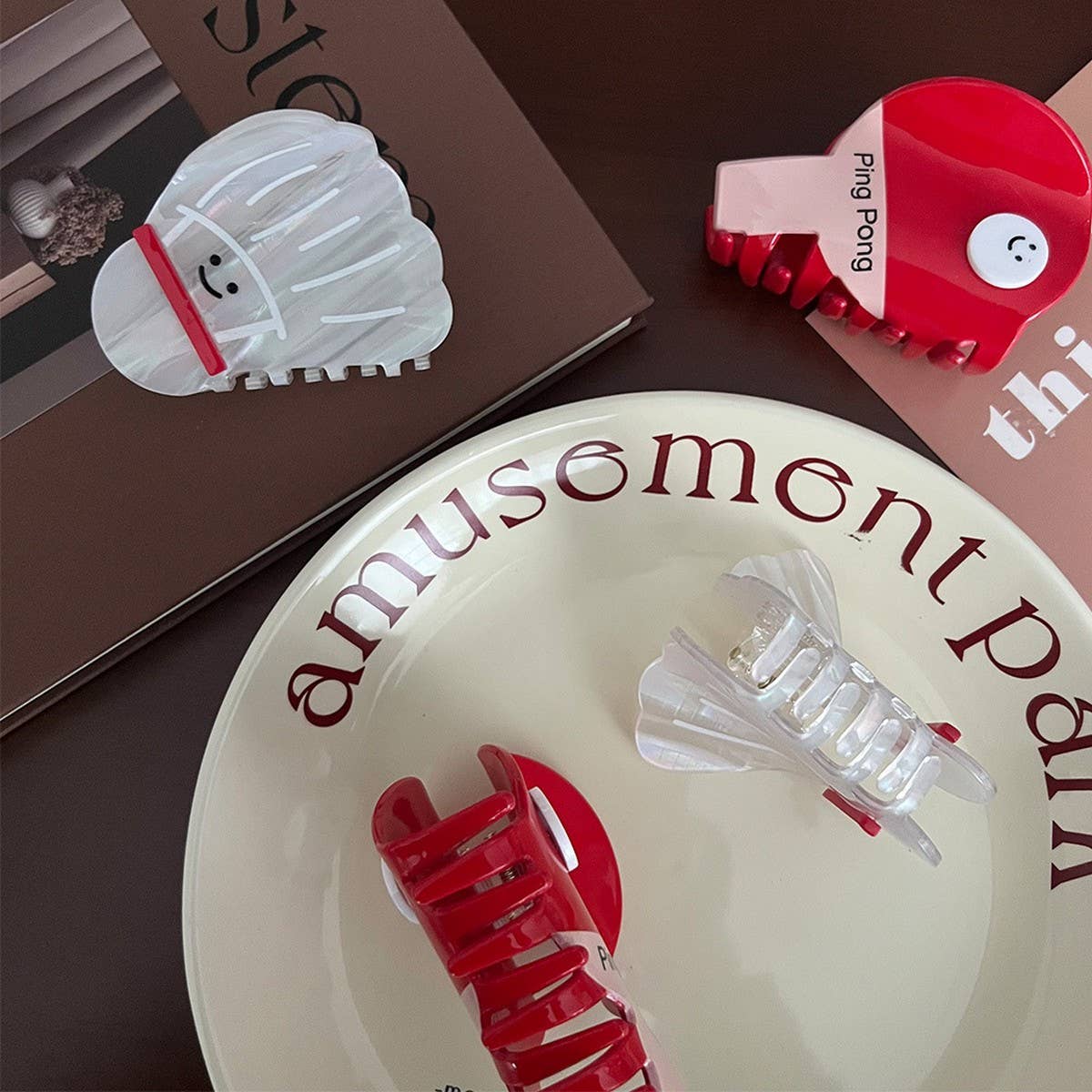 CUTE SPORTS CLAW CLIP PING PONG BADMINTON STYLE_CWAHA5902