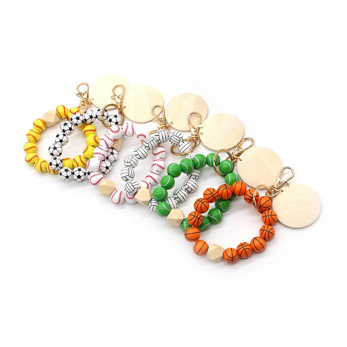 2024 PRINTED WOODEN BEAD BRACELET KEYCHAIN_CWMM1572