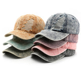 Vintage Washed Hole Baseball Cap For Men Women_Cwah0907