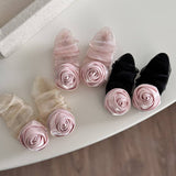 PINK ROSE MESH HAIR CLIP CREASE DUCKBILL BANG PIN_CWAHA4693