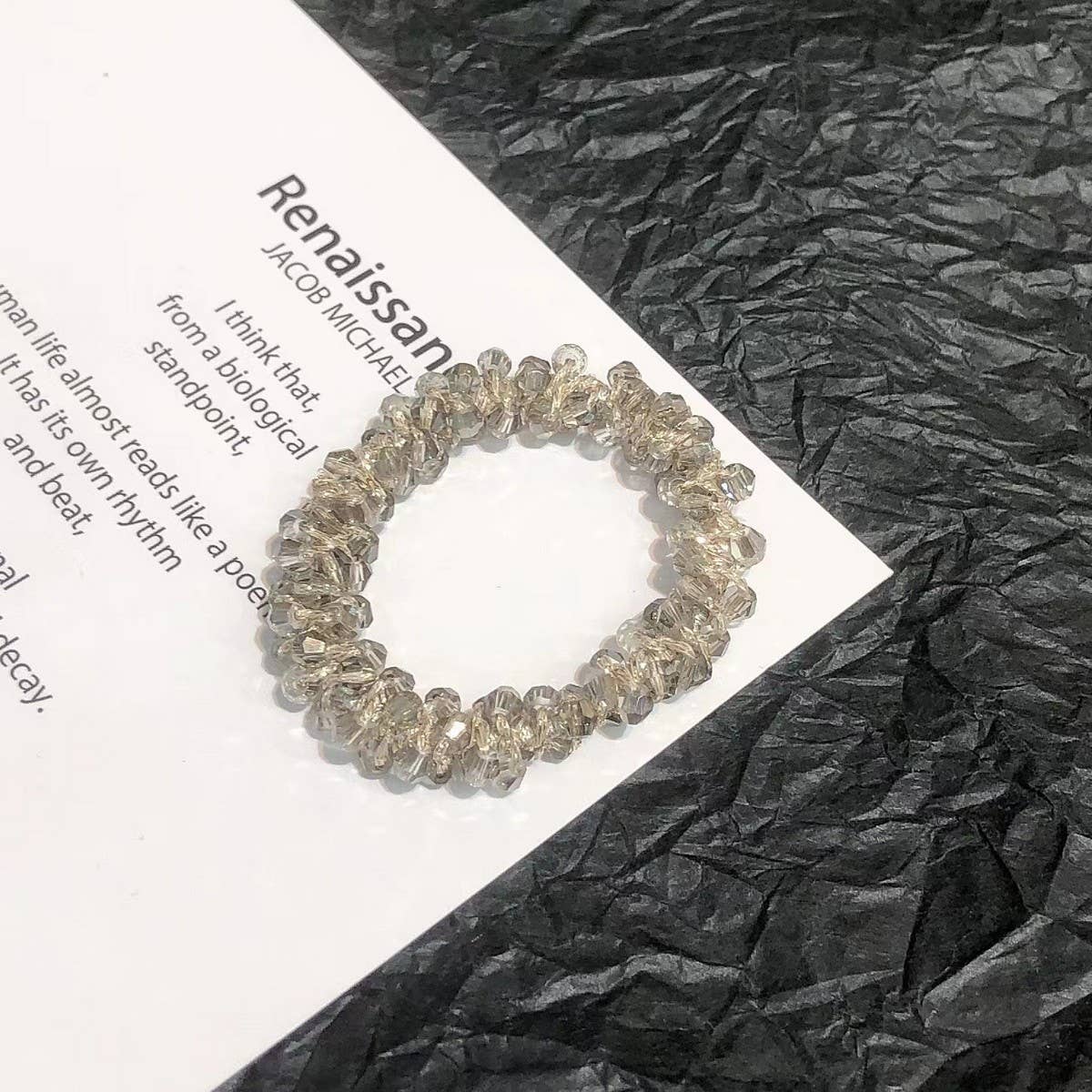 CUTE CRYSTAL VINTAGE HAIR TIE SWEET PONYTAIL BAND_CWAHA6765