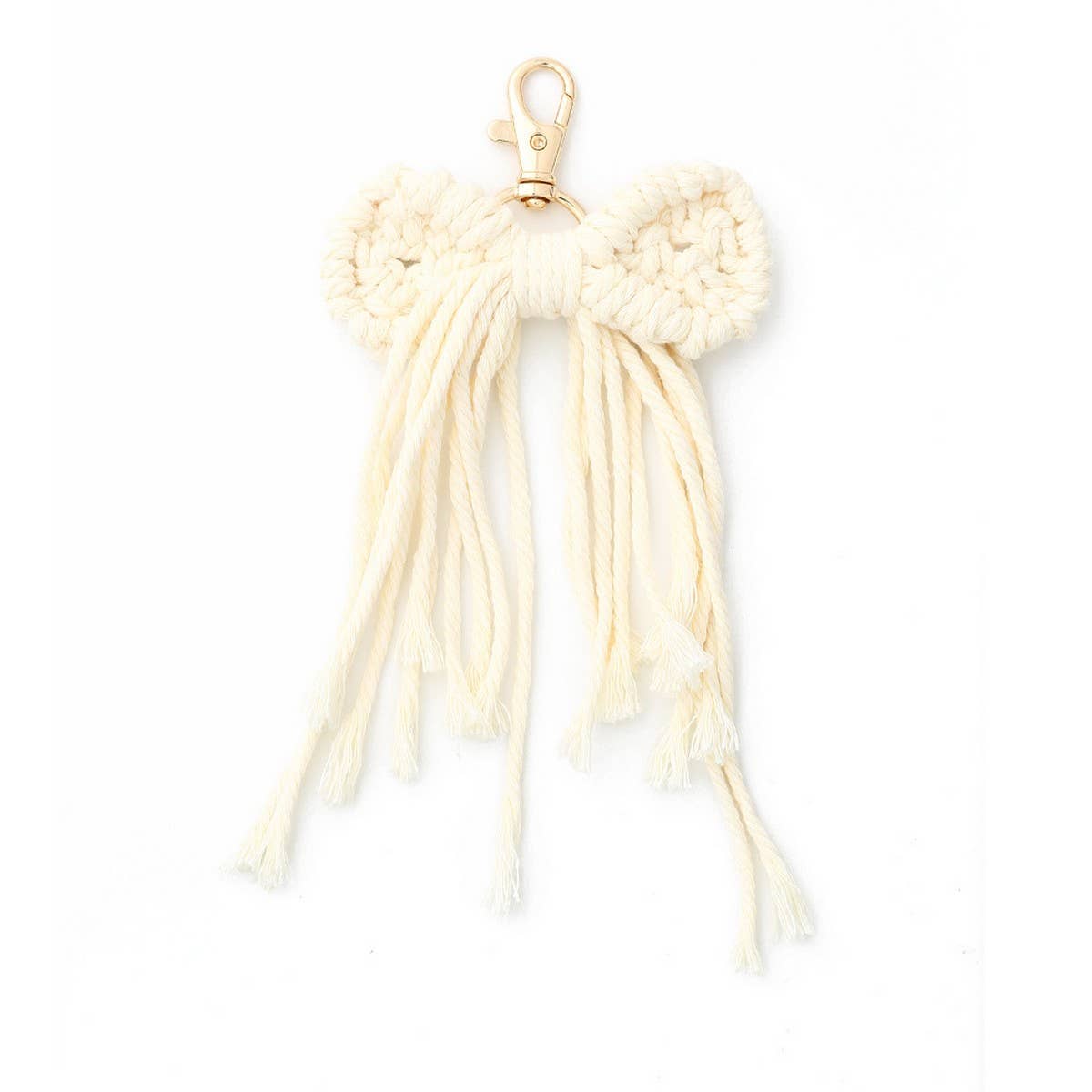 BOW TASSEL KEYCHAIN HANDCRAFTED WRIST STRAP_CWAB5073