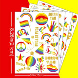 RAINBOW PRIDE TATTOOS HEART METALLIC STICKERS_CWMM8238