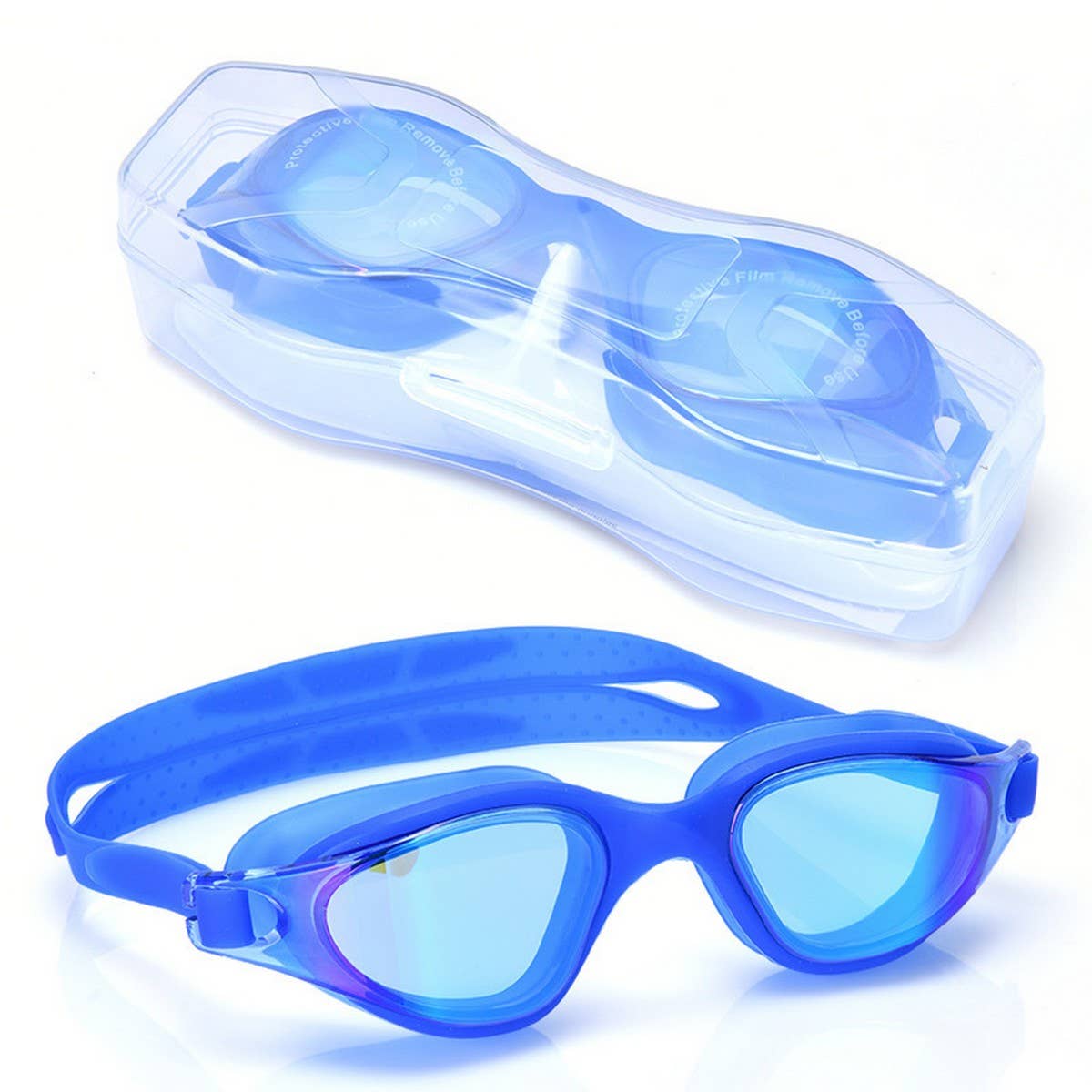 SILICONE ONE PIECE SWIM GOGGLES HD ANTI FOG LENS_CWASG1042