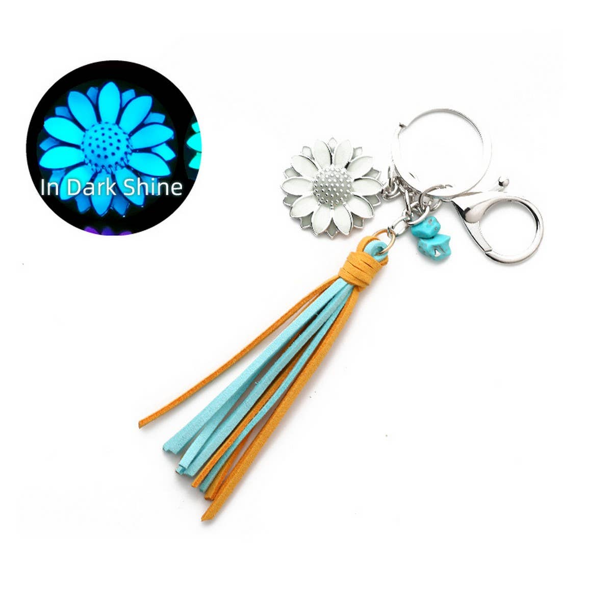 GLOW SUNFLOWER KEYCHAIN FLUORESCENT NIGHT CHARM_CWAB5091