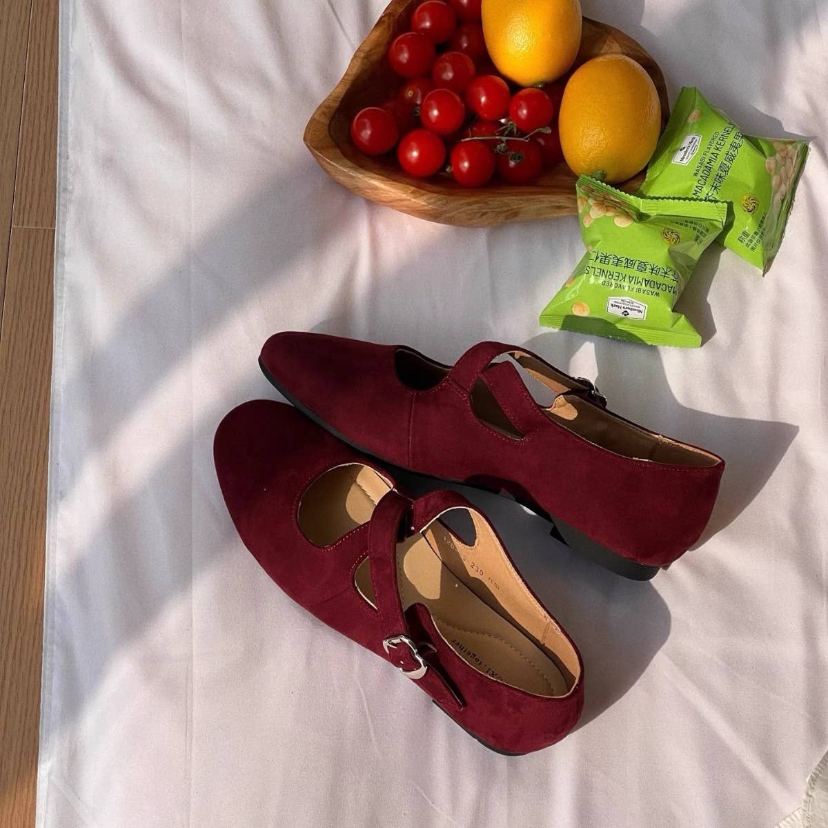 SUEDE CROSS STRAP HIDDEN WEDGE MARY JANES_CWSHF0131