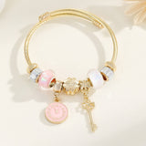 Unique Beaded Bracelet With Flower Eye Pendant_Cwmm8589