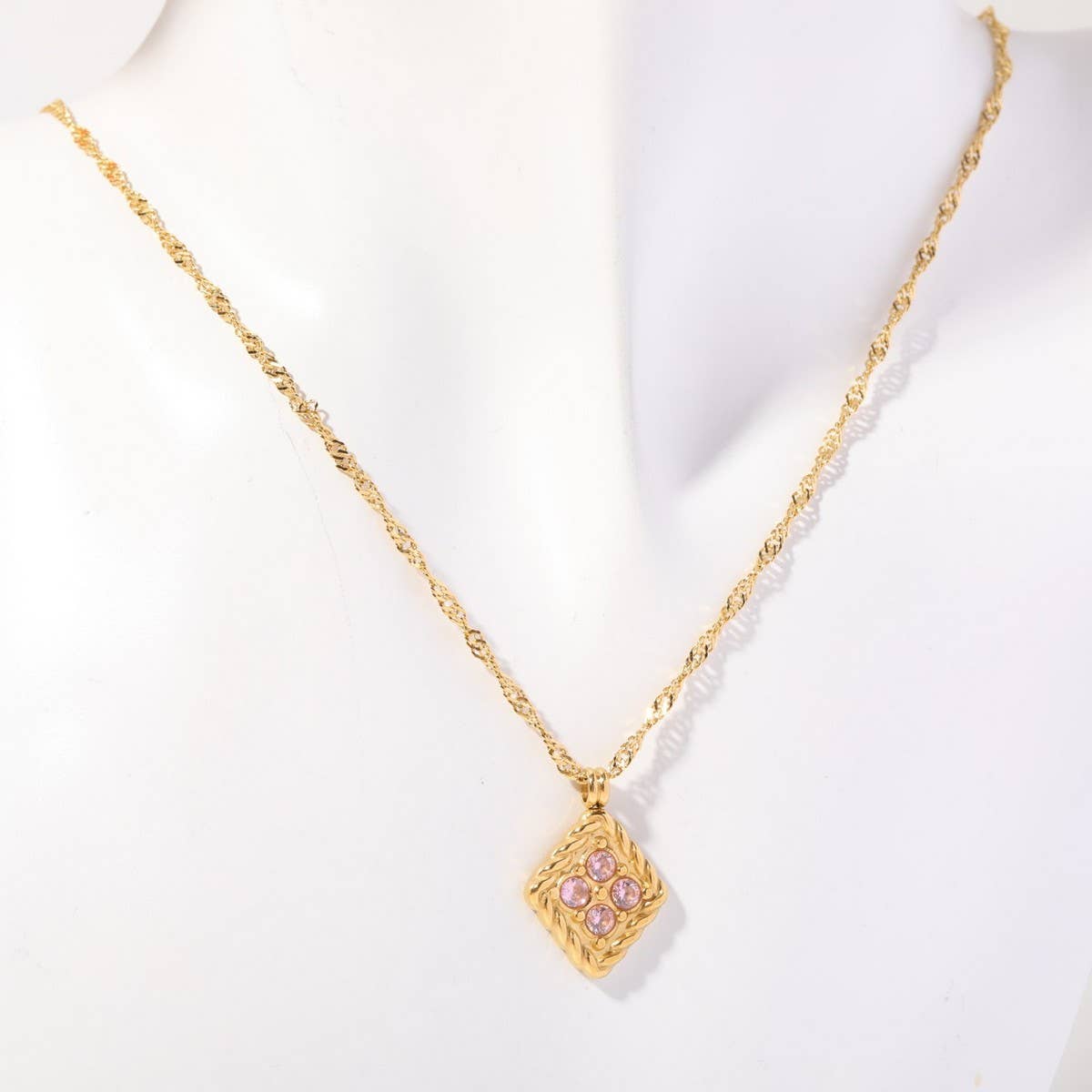 STAINLESS STEEL DECEMBER BIRTHSTONE NECKLACE_CWMM3920