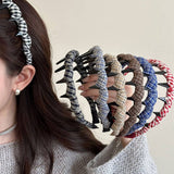 Plaid Wrapped Headband Anti Slip High Top_Cwaha08059