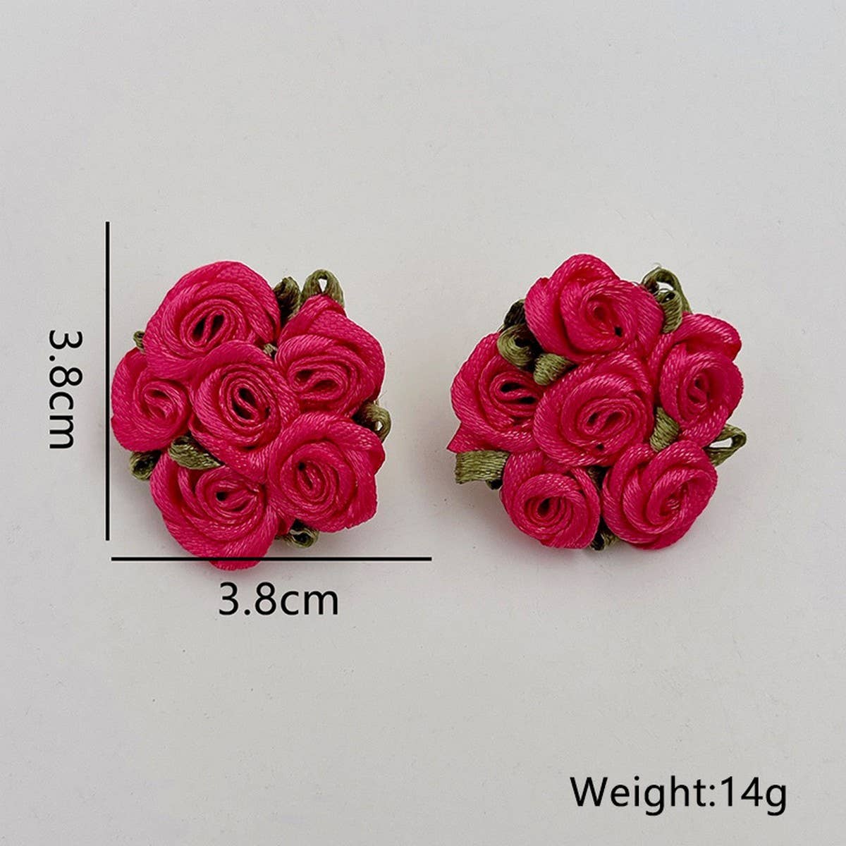 HANDMADE ROSE CHIC FRESH FABRIC STUD EARRINGS_CWMM6267