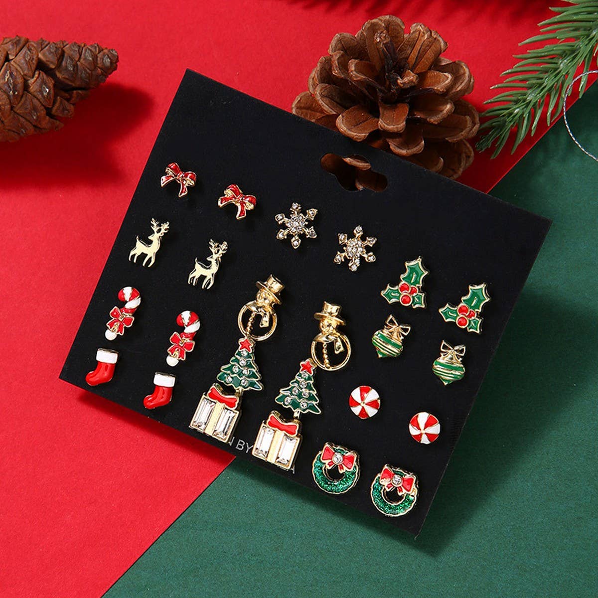 CHRISTMAS EARRING COMBINATION CARTOON EARRING SET_CWMM2611