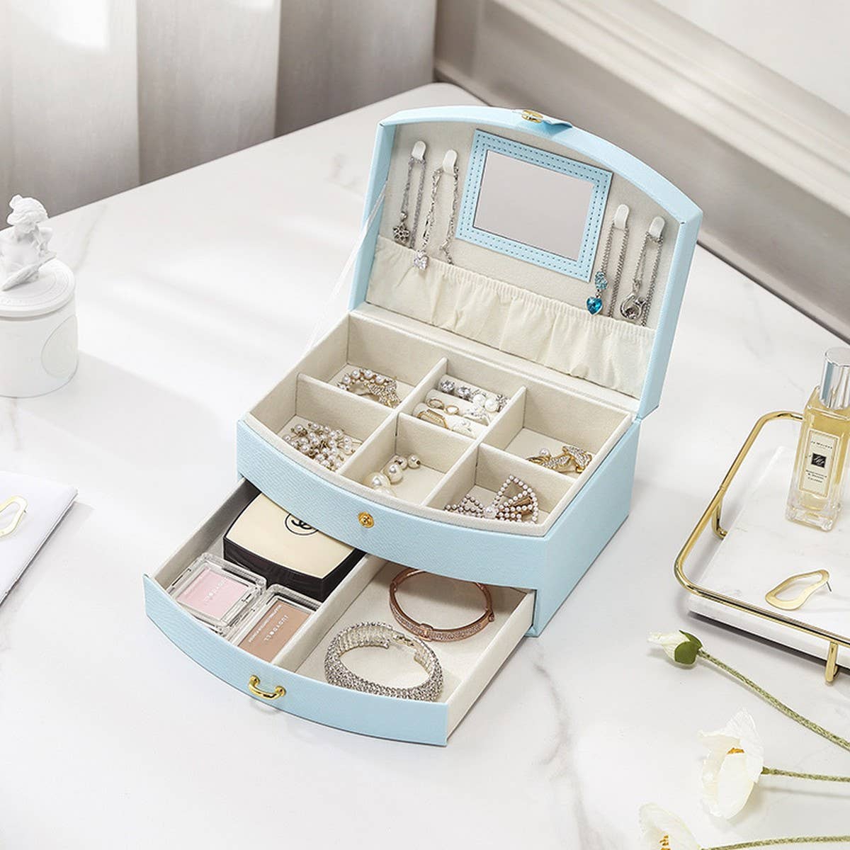 LARGE CAPACITY FLIP TOP JEWELRY STORAGE BOX_CWAJE1535