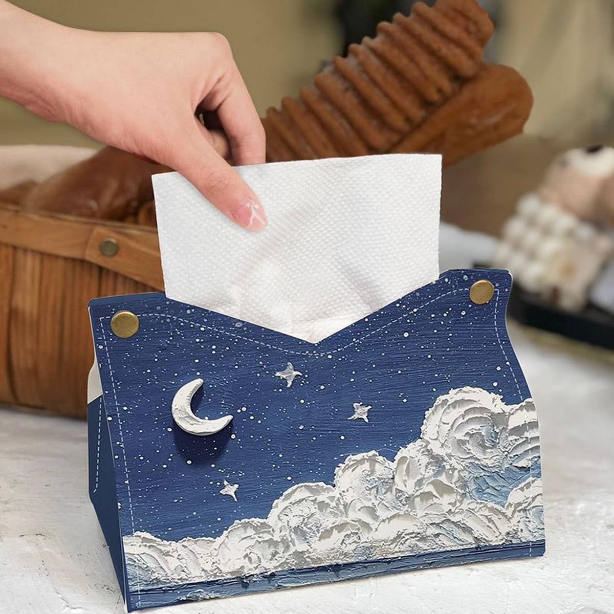 OIL PAINTING TISSUE BOX DESKTOP STORAGE BOX_CWMM2252