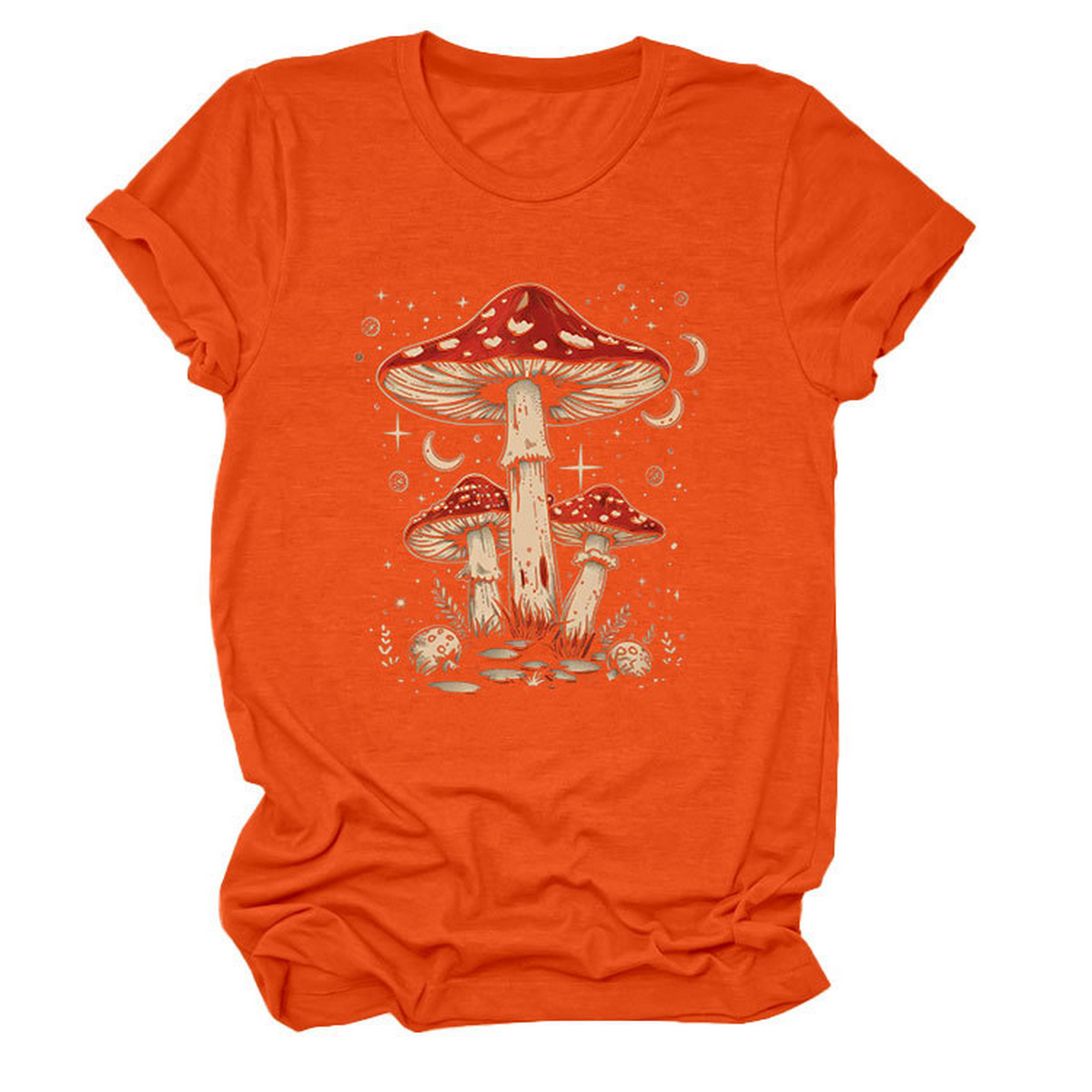PLAYFUL RED MUSHROOM PRINT WOMENS BASE TEE_CWTTS1510