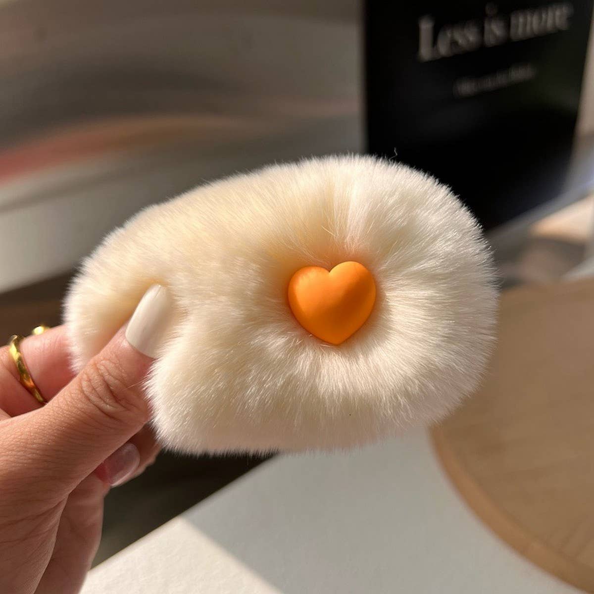 DESIGN PERSONALITY CUTE PLUSH GIRL LOVE HAIR CLIP_CWAHA3305