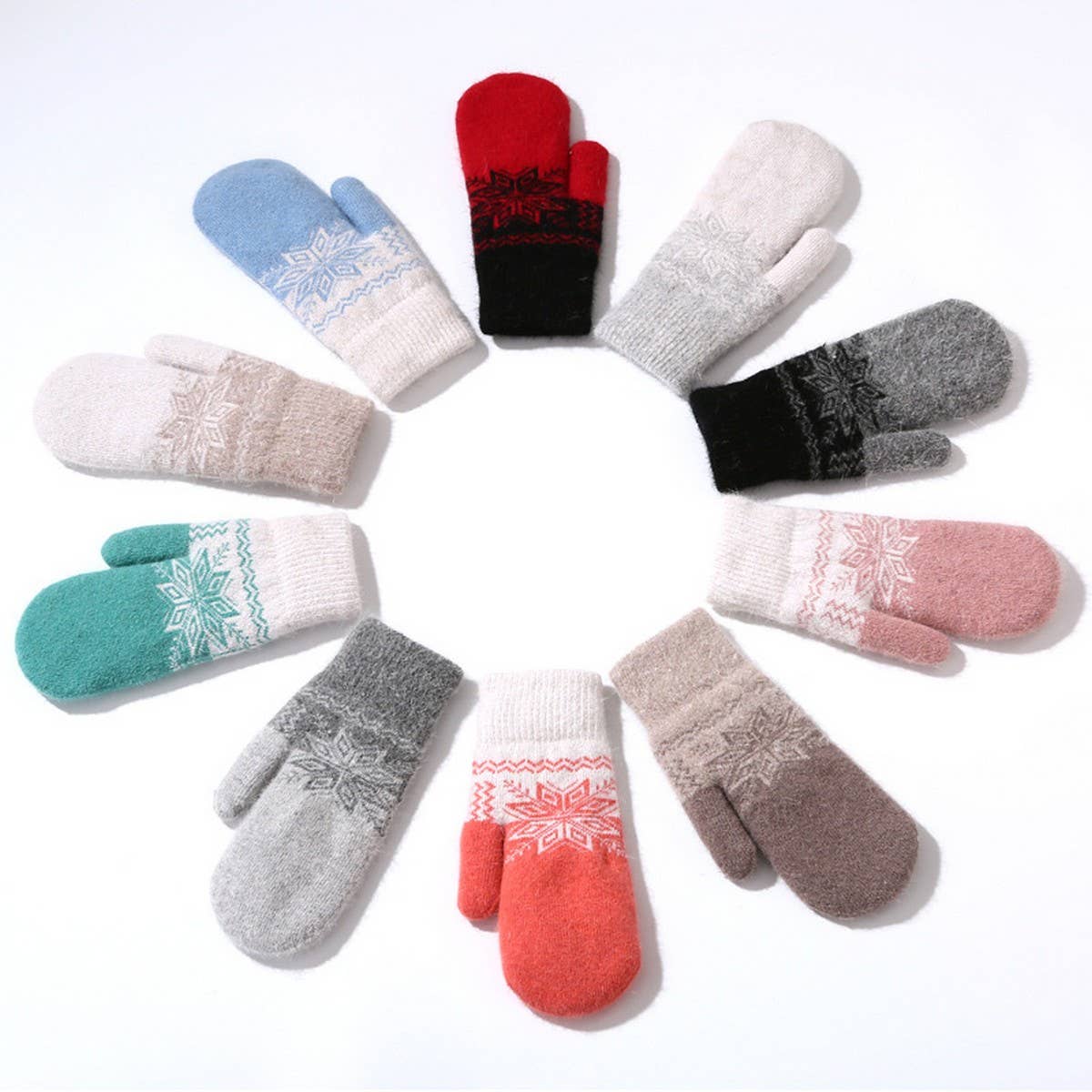 Winter Warm Knitted Plush Jacquard Gloves_Cwag0254