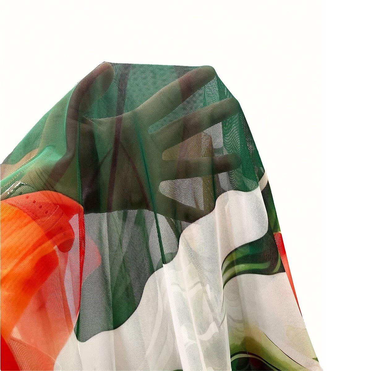 PLANT PRINT MESH LONG BEACH COVER UP BOHO STYLE_CWBLS0470