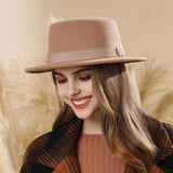 AUTUMN WINTER FELT HAT ELEGANT VINTAGE FEDORA_CWAH1975