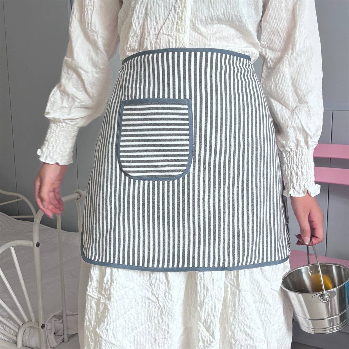 Towel Fabric Small And Fresh Half-Body Apron_Cwmm5811