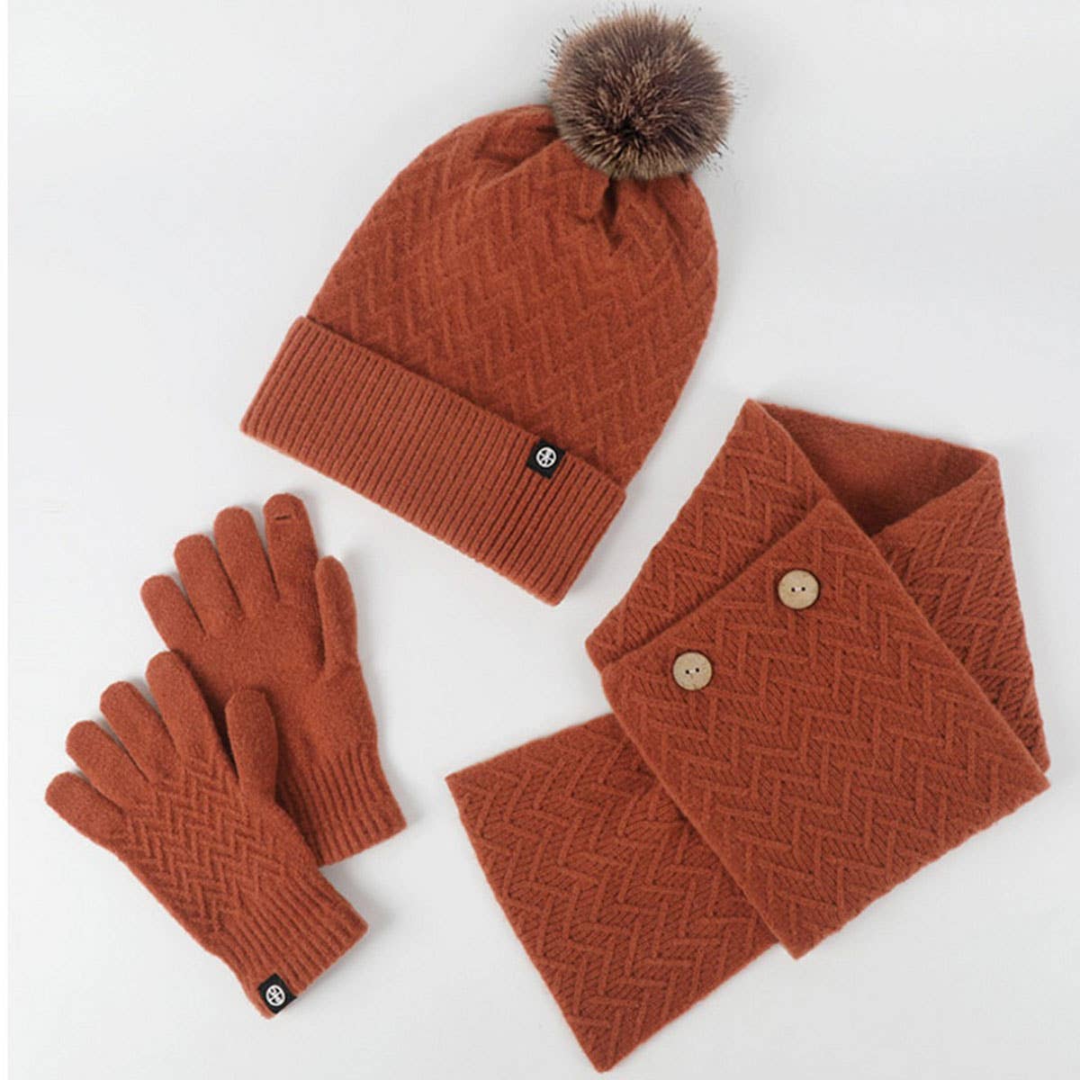 COLD PROOF WOOL BALL KNITTED THREE PIECE SUIT_CWMM2870