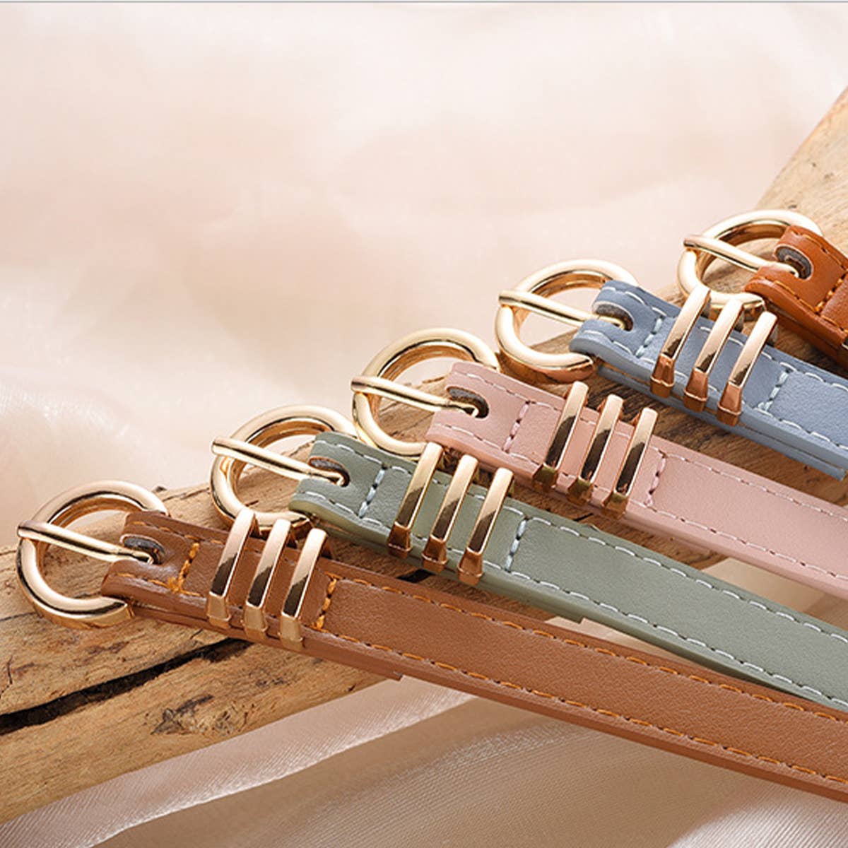 Vintage Leather Skinny Womens Belt