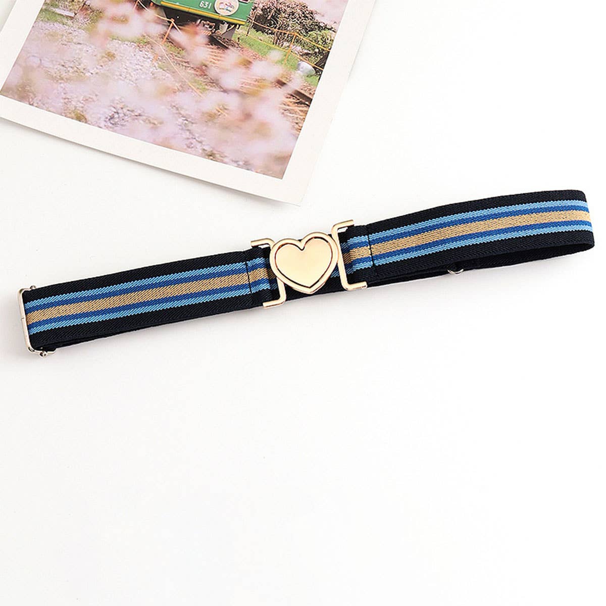 LOVE ALLOY ELASTIC BAND ELASTIC WOVEN CANVAS BELT_CWABE0680