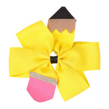 BABY BOW HAIR CLIP WITH PENCIL PATTERN HANDMADE_CWAHA6710