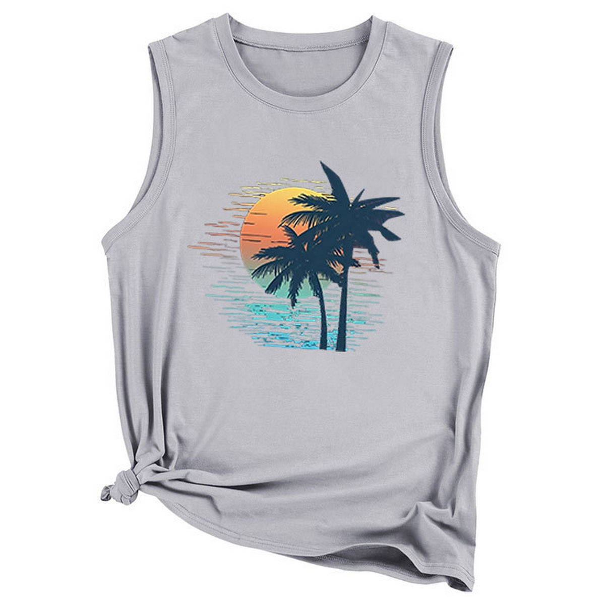 Trendy Loose Fit Coconut Tree Vest For Women