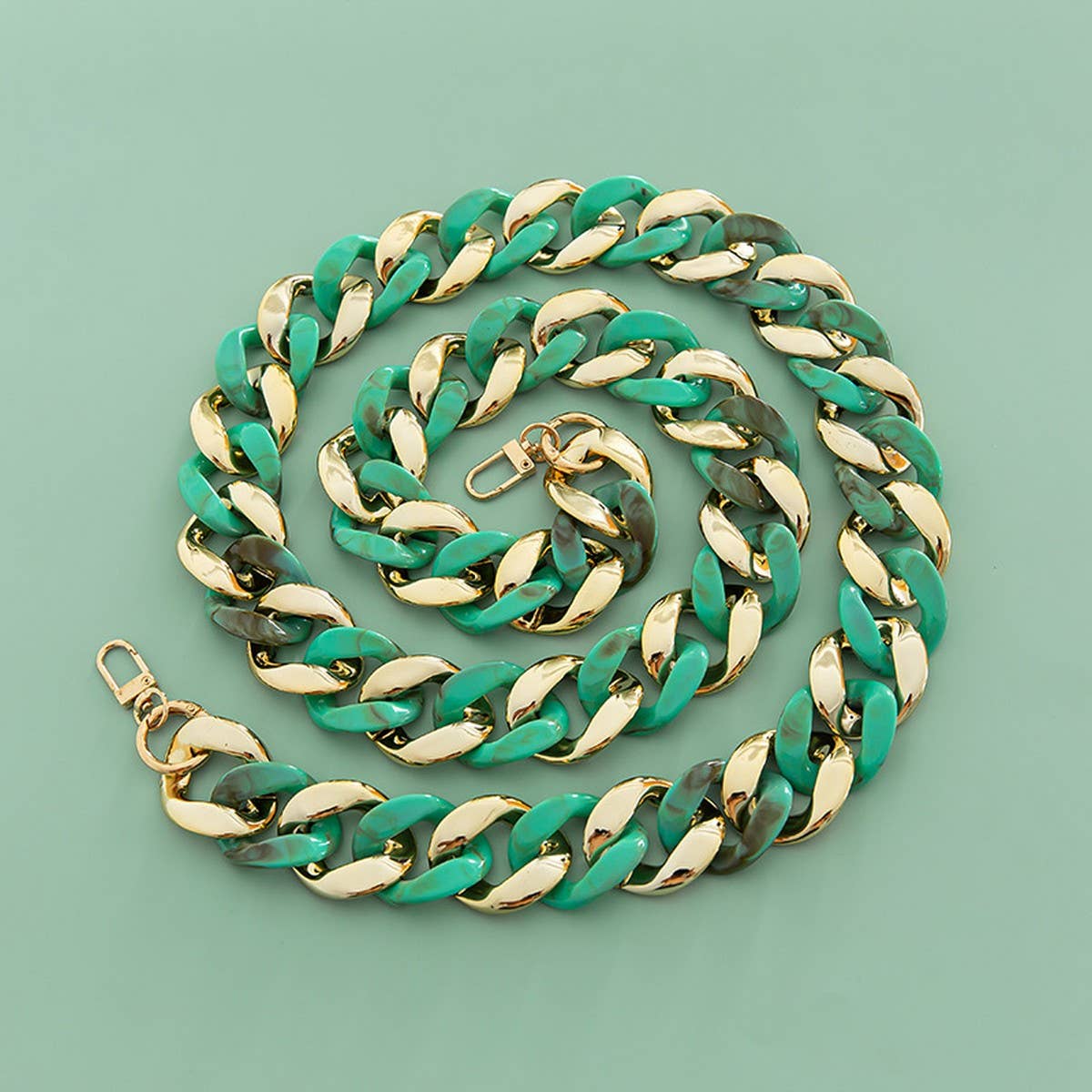 LARGE RESIN ACRYLIC BAG CHAIN WIDE SHOULDER STRAP_CWMM5097