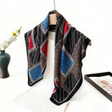 Vintage Paisley Herringbone Linen Neck Scarf_Cwasc03427