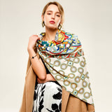 Twill Satin"First Love"Print Large Scarf For Women_Cwasc0667